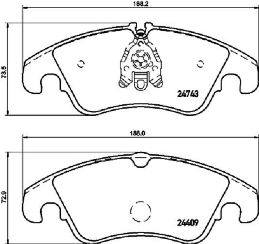 D1322 Ceramic Front Brake Pad For Audi A4 09-11, A5 08-11, A6 13, S4 10-11